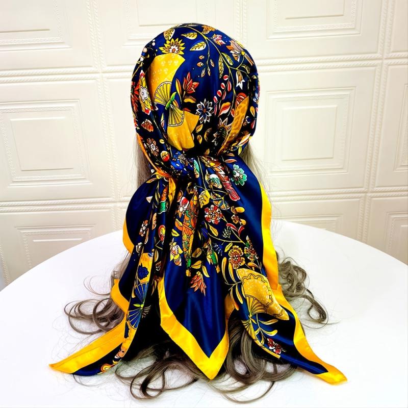 Square Scarf Hijab Women Satin Silk Bandana Headband Neckerchief