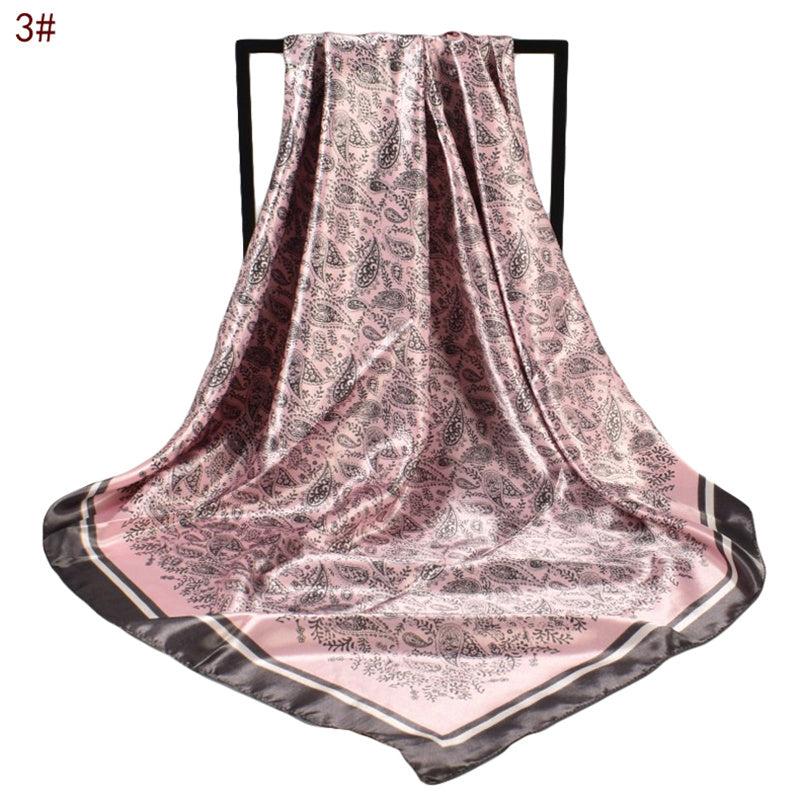 Satin Large Square Head Scarves Silk Neck Scarf Hair Wraps