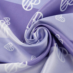 Heart Print Purple Striped Bandana Casual Square Scarf Neckerchief Women