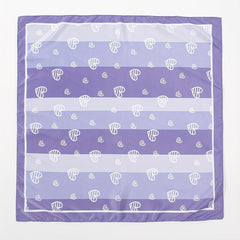 Heart Print Purple Striped Bandana Casual Square Scarf Neckerchief Women