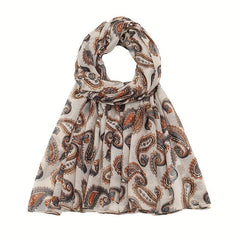 Paisley Print Voile Scarf Vintage Solid Shawl Windproof Head Wrap Women