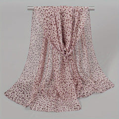 Leopard Print Chiffon Scarf Classic Shawl Sunscreen Windproof