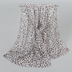 Leopard Print Chiffon Scarf Classic Shawl Sunscreen Windproof