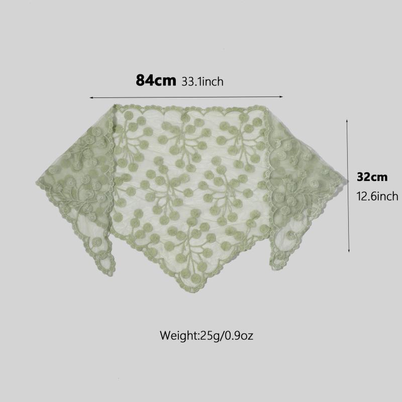 Lace Veil Floral Hollow Out Triangle Scarf Bandana Neckerchief Head Cover