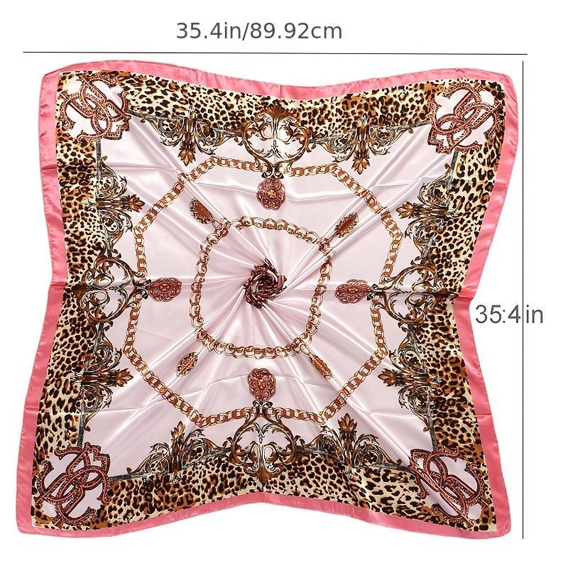 Print Silk Satin Scarf Female Shawls Head Scarf For Ladies