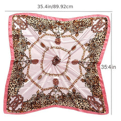 Print Silk Satin Scarf Female Shawls Head Scarf For Ladies