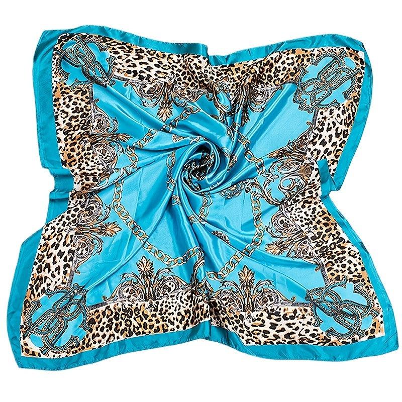 Print Silk Satin Scarf Female Shawls Head Scarf For Ladies