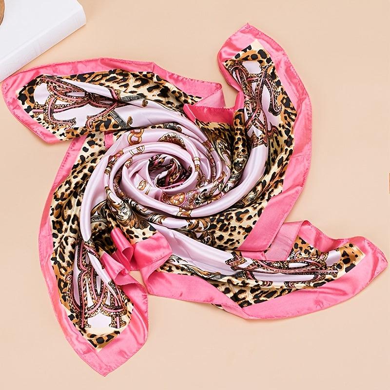 Print Silk Satin Scarf Female Shawls Head Scarf For Ladies