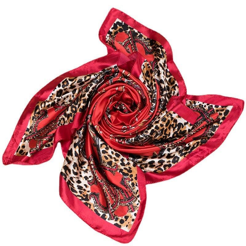 Print Silk Satin Scarf Female Shawls Head Scarf For Ladies