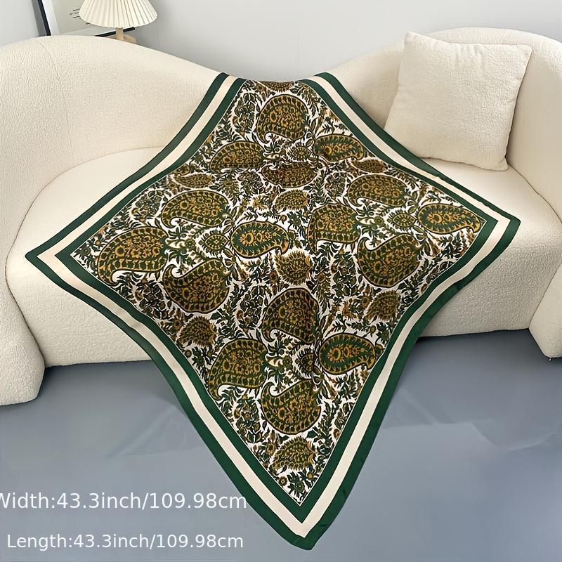 Women's Large Satin Square Scarf Silk Neckerchief Accessory