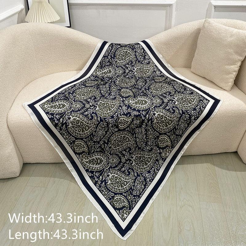 Women's Large Satin Square Scarf Silk Neckerchief Accessory