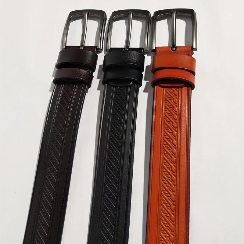 Men's Vintage Plaid Pattern Business Belt