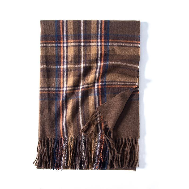 Women's Winter Scarf Large Warm Shawl Tassel Plaid Oversized Scarves