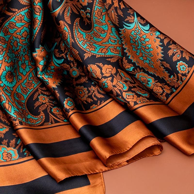 Retro Paisley Scarf Shawl Wrap Casual Head Wrap for Daily Gift