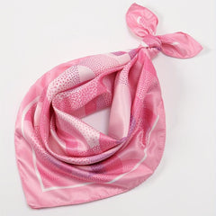 Pink Circles Print Bandana Casual Square Scarf Women Head Wrap Hair Accessories
