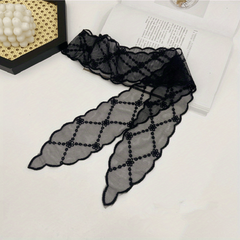 Lace Neckerchief Long Ribbon Skinny Scarf Headband Hair Tie Handbag Charm