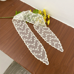 Lace Neckerchief Long Ribbon Skinny Scarf Headband Hair Tie Handbag Charm