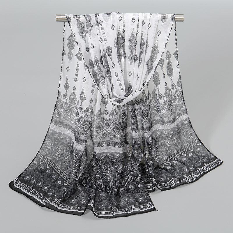 Bohemia Chiffon Scarf Geometric Paisley Print Vintage Shawl