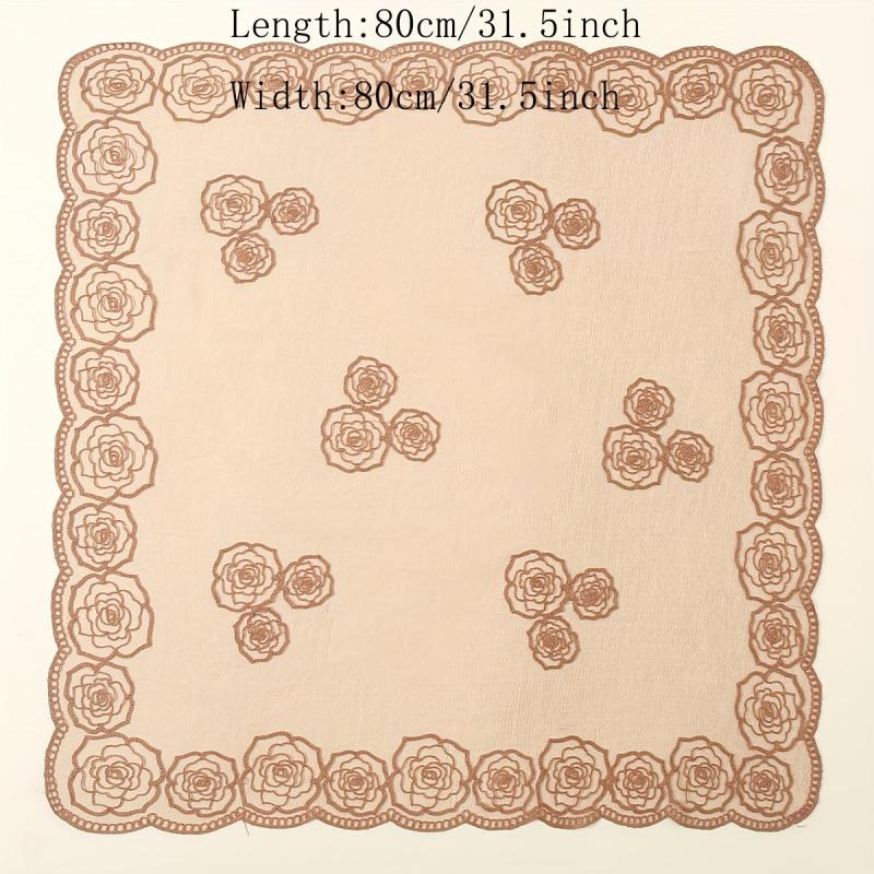 Lace Floral Embroidery Bandana Breathable Head Scarf Boho Shawl