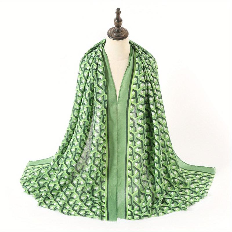 Geometric Chain Print Scarf Classic Casual Windproof Head Wrap