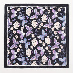 Butterfly Print Bandana Casual Square Scarf Women Neckerchief Head Wrap Hair Acc