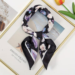 Butterfly Print Bandana Casual Square Scarf Women Neckerchief Head Wrap Hair Acc
