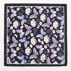 Butterfly Print Bandana Casual Square Scarf Women Neckerchief Head Wrap Hair Acc