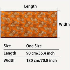 Peony Flower Print Scarf Vintage Head Wrap Silky Shawl For Women