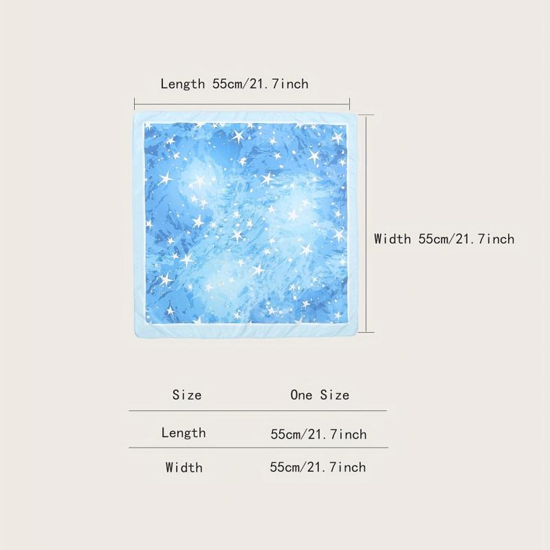 Stars Print Bandana Casual Square Scarf Women Neckerchief Head Wrap