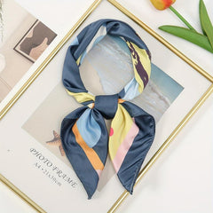 Geometric Block Bandana Printed Square Scarf Women Casual Neckerchief