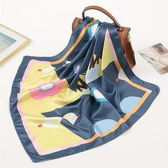 Geometric Block Bandana Printed Square Scarf Women Casual Neckerchief