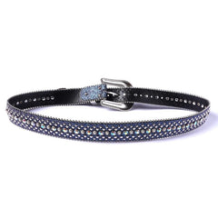 Rhinestone Belt Western Cowgirl Crystal Studded Strap Men Women