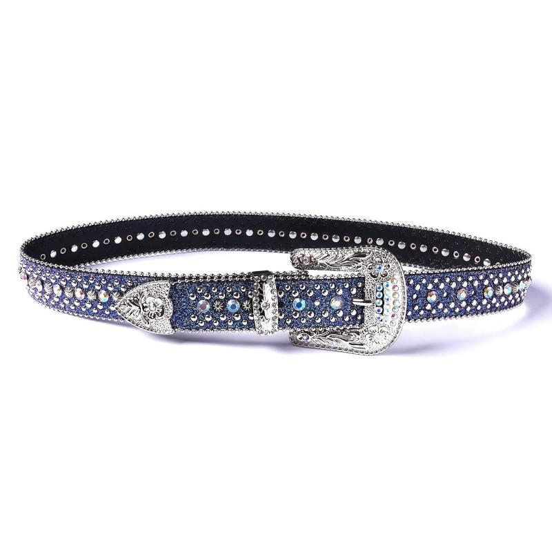 Rhinestone Belt Western Cowgirl Crystal Studded Strap Men Women