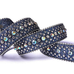 Rhinestone Belt Western Cowgirl Crystal Studded Strap Men Women