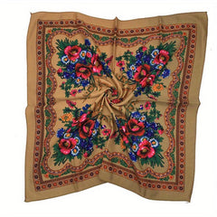 Vintage Flower Print Bandana Boho Square Scarf Women Head Wraps