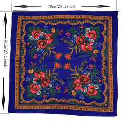 Vintage Flower Print Bandana Boho Square Scarf Women Head Wraps
