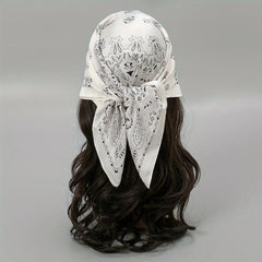 Paisley Print Bandana Silk Satin Square Scarf Neckerchief