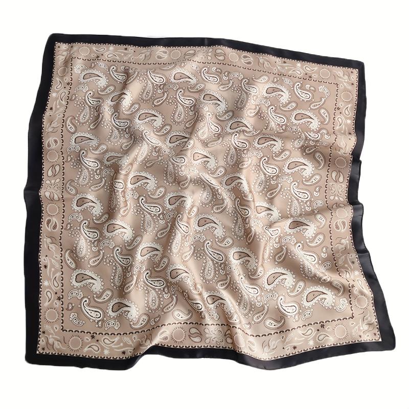 70 cm Satin Square Scarf Paisley Print Bandana Boho Head Neckerchief
