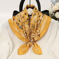 Classic Paisley Print Scarf Silk Square Shawl Sunscreen Head Wrap