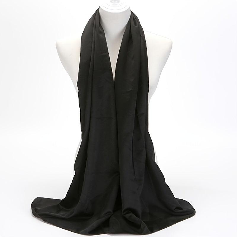 Solid Satin Scarf Silk Head Scarf Shawl Women Casual Windproof