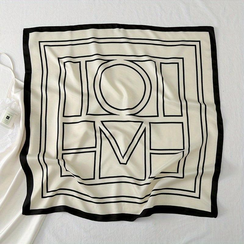 Stripe Print Casual Square Scarf & Bandana Women Headwrap Silk Satin