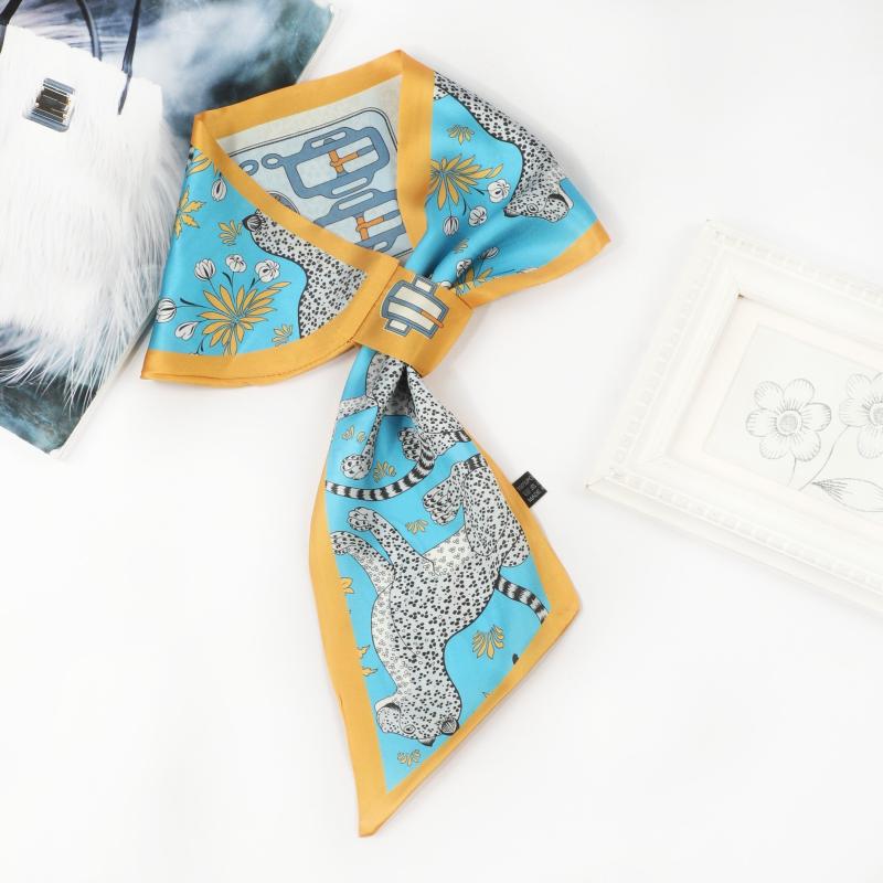Animal Pattern Neck Scarf Small Shawl Hair Wrap Ribbon Scarf for Women