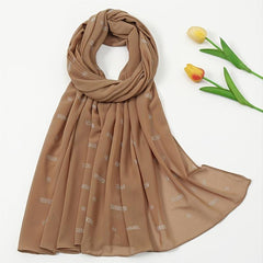 Rhinestone Decor Chiffon Shawl Scarf Wrap for Daily Decoration
