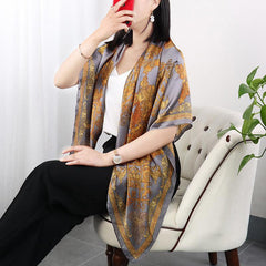 Graphic Bandana Silk Scarf Casual Shawl Wrap For Summer Beach