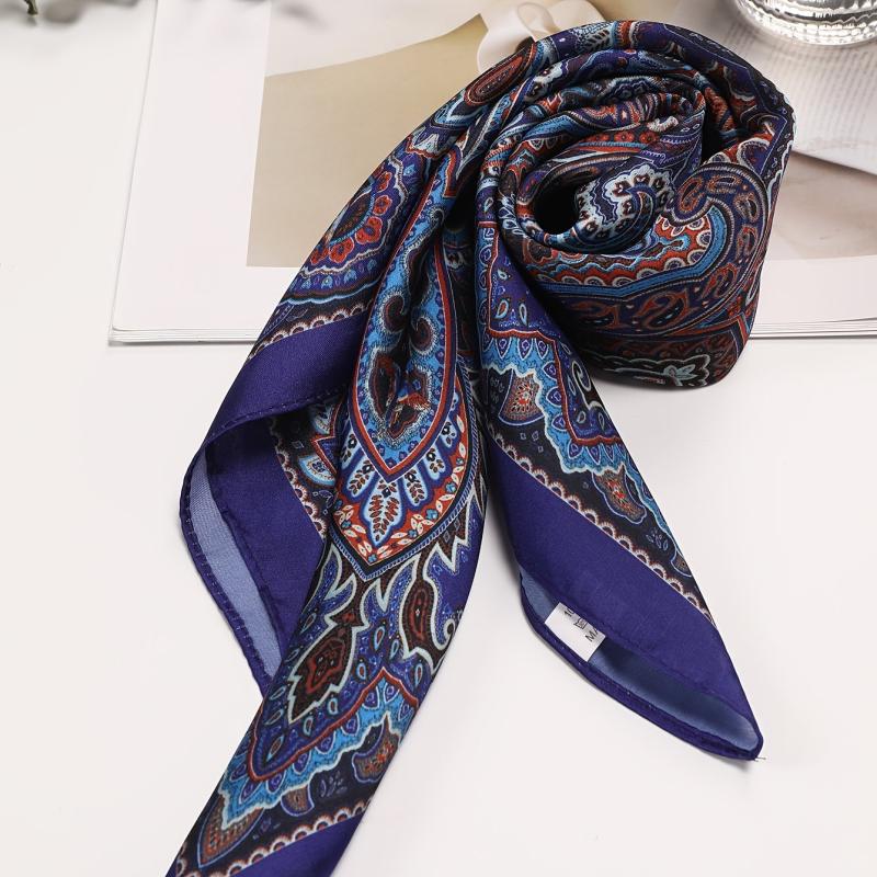 Women's Satin Square Scarf Silk Neckerchief Accessory