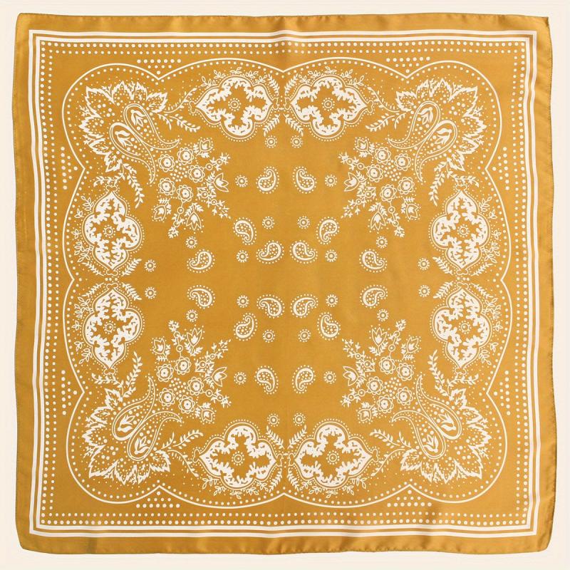 Paisley Print Square Scarf Silk Shawl Bandana Head Wraps Neckerchief