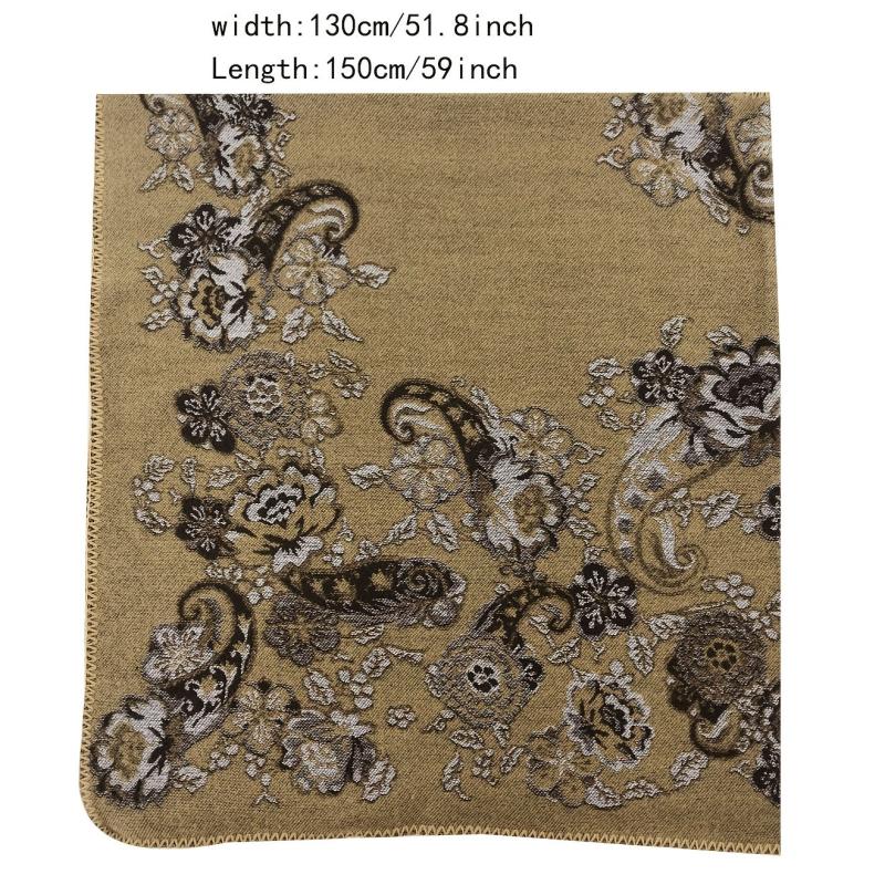 Flower Print Shawl Plaid Long Warm Winter Clothes Shawl Coldproof