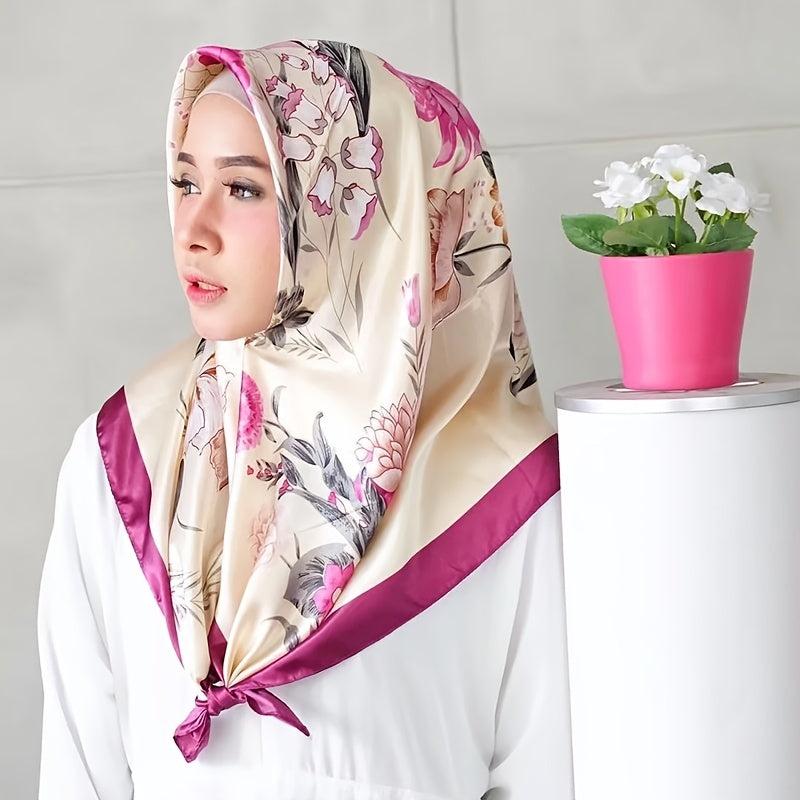 Satin Square Scarf Silk Large Neckerchief Accessory