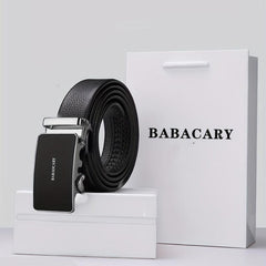 Men's Leather Belt Automatic Buckle Business Suit Waist Strap