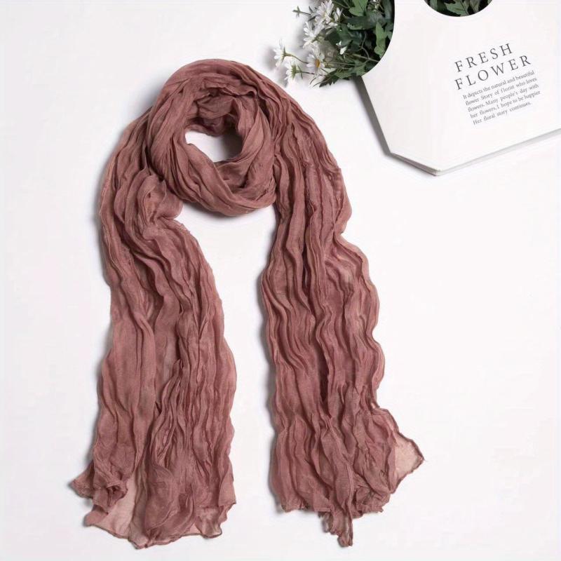 Vintage Crinkle Scarf Distressed Tie Dye Warm Shawls Neckerchief